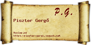 Piszter Gergő névjegykártya